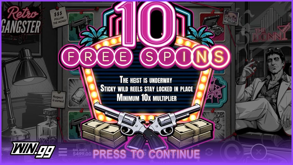 Getting the super bonus in the Retro Gangster slot