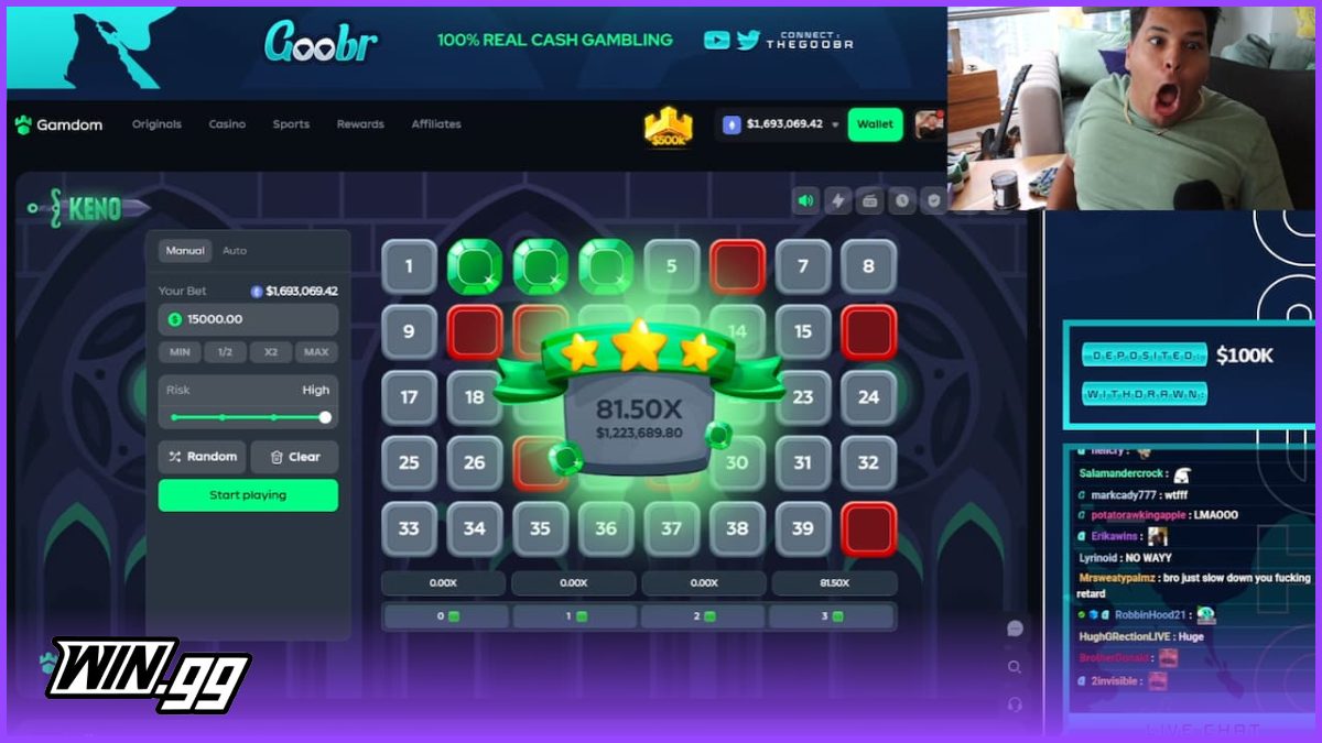 TheGoobr crashing out after his Keno win