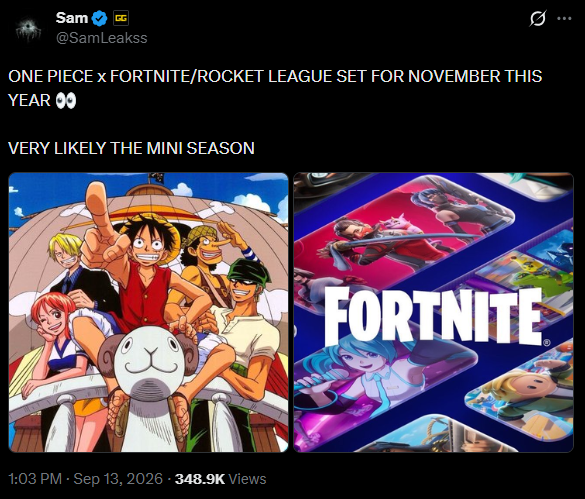 Fortnite X post