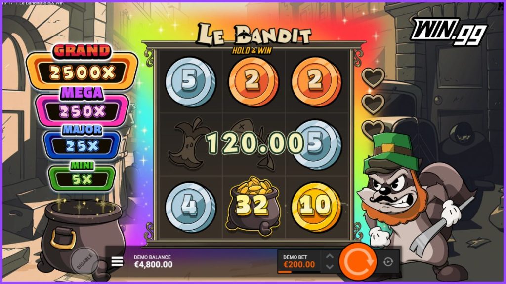 Le bandit hold and win free spins