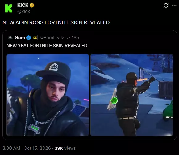 Adin Ross Fortnite skin
