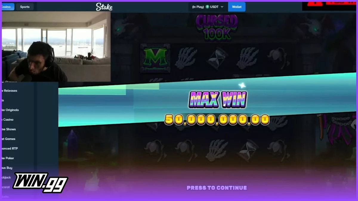 Trainwreckstv with a $50 million max win on Cursed 100K