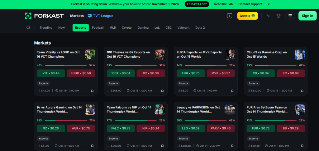 Forkast screenshot