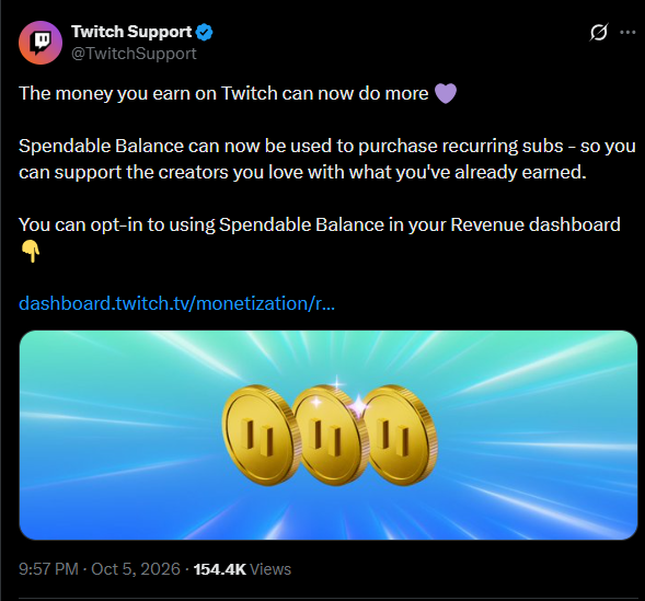 Twitch support on X